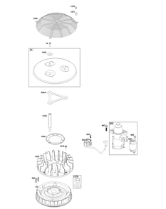 Flywheel, Ignition, And Starter Group Diagram and Parts List for 61E877-0109-J1 400000 - 699999 Briggs and Stratton Engine
